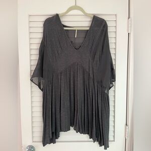 Free People Charcoal Tunic Top